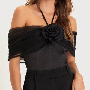 Lulu's Black Off-Shoulder Bodysuit